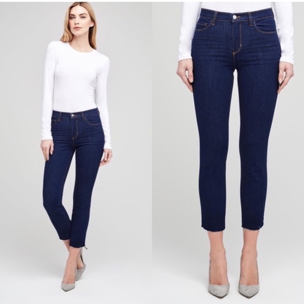 L’AGENCE Sada High Rise Cropped Slim Skinny Jeans Lexington Wash Womens Size 26